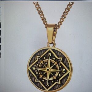 Compass necklace for men